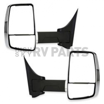Velvac Exterior Mirror Remote Flat Glass/ Manual Convex Glass Rectangular Silver - 718443