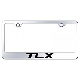 Automotive Gold License Plate Frame - Silver Stainless Steel - LFTLXEC