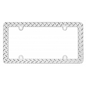 Cruiser License Plate Frame - Diamond Plate Die Cast Zinc - 30830