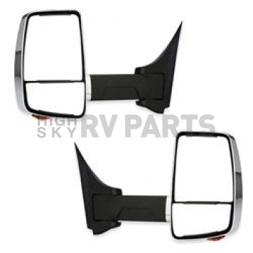 Velvac Exterior Mirror Remote Flat Glass/ Manual Convex Glass Rectangular Silver - 718446