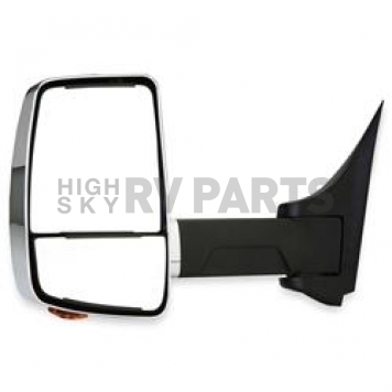 Velvac Exterior Mirror Remote Flat Glass/ Manual Convex Glass Rectangular Silver - 718447