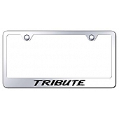Automotive Gold License Plate Frame - Silver Stainless Steel - LFTRIEC