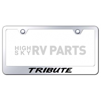 Automotive Gold License Plate Frame - Silver Stainless Steel - LFTRIEC