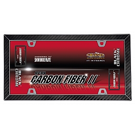 Cruiser License Plate Frame - Carbon Fiber Strips Die Cast Zinc - 58098