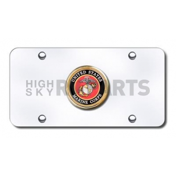 Automotive Gold License Plate - U.S. Marine Corps Logo Stainless Steel - USMC1CC