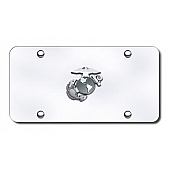 Automotive Gold License Plate - U.S. Marine Corps New Logo Stainless Steel - USMC2CC