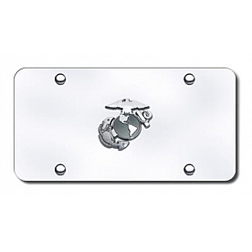 Automotive Gold License Plate - U.S. Marine Corps New Logo Stainless Steel - USMC2CC