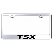 Automotive Gold License Plate Frame - Silver Stainless Steel - LFTSXEC