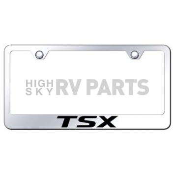 Automotive Gold License Plate Frame - Silver Stainless Steel - LFTSXEC