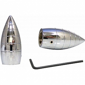 Vintage Parts Windshield Wiper Delete Cap Chrome Plated Grooved Bullet Ribbed Style - 14594