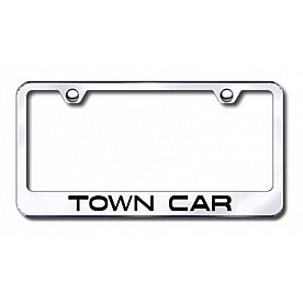 Automotive Gold License Plate Frame - Silver Stainless Steel - LFTWNEC