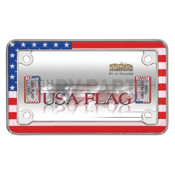 Cruiser License Plate Frame - USA Flag Die Cast Zinc - 77203