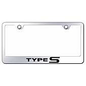 Automotive Gold License Plate Frame - Silver Stainless Steel - LFTYPEC
