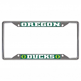 Fan Mat License Plate Frame - University Of Oregon Logo Metal - 14925