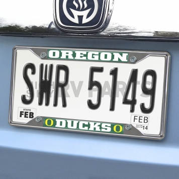 Fan Mat License Plate Frame - University Of Oregon Logo Metal - 14925-1