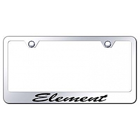 Automotive Gold License Plate Frame - Silver Stainless Steel - LFSELEEC