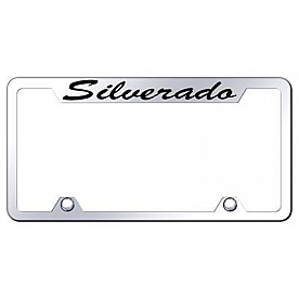 Automotive Gold License Plate Frame - Silver Stainless Steel - TFSSILEC