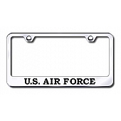 Automotive Gold License Plate Frame - Silver Stainless Steel - LFAIRFEC