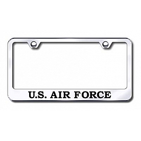 Automotive Gold License Plate Frame - Silver Stainless Steel - LFAIRFEC