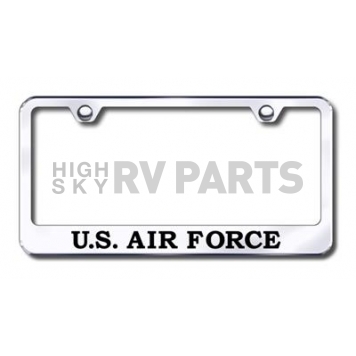 Automotive Gold License Plate Frame - Silver Stainless Steel - LFAIRFEC