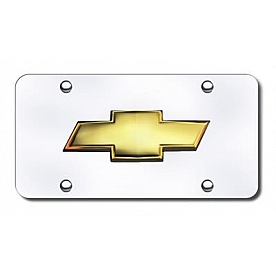 Automotive Gold License Plate - OEM Chevy Bowtie Stainless Steel - CHVOEMC