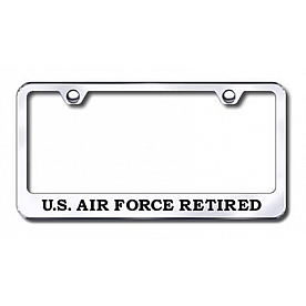 Automotive Gold License Plate Frame - Silver Stainless Steel - LFAIRFREC