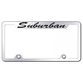 Automotive Gold License Plate Frame - Silver Stainless Steel - TFSSRBEC