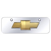 Automotive Gold License Plate - Chevrolet OEM Bowtie Stainless Steel - CHVOEMCCM