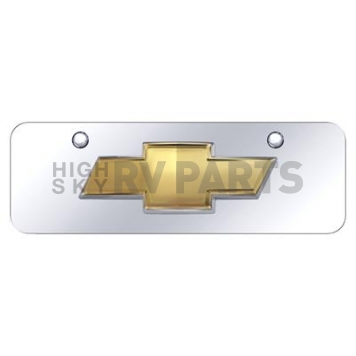 Automotive Gold License Plate - Chevrolet OEM Bowtie Stainless Steel - CHVOEMCCM