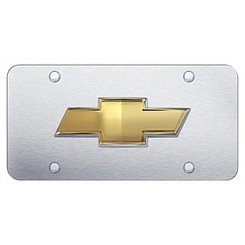 Automotive Gold License Plate - Chevrolet OEM Bowtie Stainless Steel - CHVOEMS