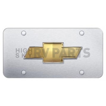 Automotive Gold License Plate - Chevrolet OEM Bowtie Stainless Steel - CHVOEMS