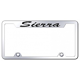 Automotive Gold License Plate Frame - Silver Stainless Steel - TFSSRREC