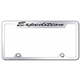 Automotive Gold License Plate Frame - Silver Stainless Steel - TFSXPDEC