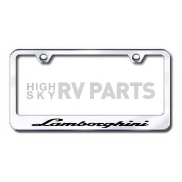Automotive Gold License Plate Frame - Silver Stainless Steel - LFLAMEC