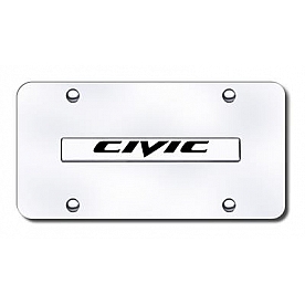 Automotive Gold License Plate - Civic Stainless Steel - CIVNCC