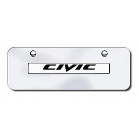 Automotive Gold License Plate - Civic Stainless Steel - CIVNCCM