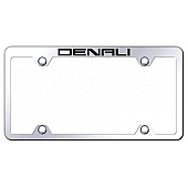 Automotive Gold License Plate Frame - Silver Stainless Steel - TFWDENEC