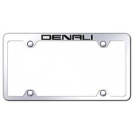 Automotive Gold License Plate Frame - Silver Stainless Steel - TFWDENEC