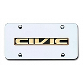 Automotive Gold License Plate - Civic Stainless Steel - CIVNGC