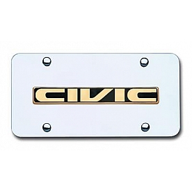 Automotive Gold License Plate - Civic Stainless Steel - CIVNGC