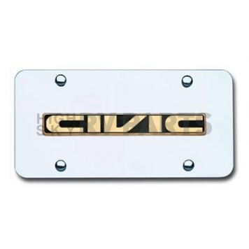 Automotive Gold License Plate - Civic Stainless Steel - CIVNGC