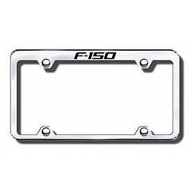 Automotive Gold License Plate Frame - Silver Stainless Steel - TFWF15EC