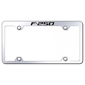 Automotive Gold License Plate Frame - Silver Stainless Steel - TFWF25EC
