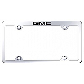 Automotive Gold License Plate Frame - Silver Stainless Steel - TFWGMCEC