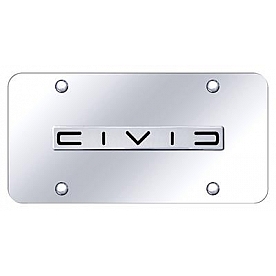 Automotive Gold License Plate - Civic (Reversed C) Stainless Steel - CIVCNCC