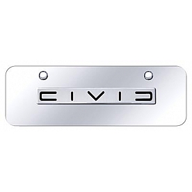 Automotive Gold License Plate - Civic (Reversed C) Stainless Steel - CIVCNCCM