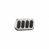 Lokar Performance Brake Pedal Pad - Aluminum With Rubber Insert Silver With Black Insert - BAG6005