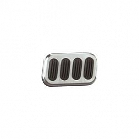 Lokar Performance Brake Pedal Pad - Aluminum With Rubber Insert Silver With Black Insert - BAG6005