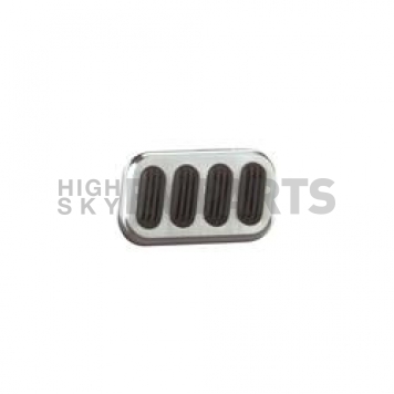 Lokar Performance Brake Pedal Pad - Aluminum With Rubber Insert Silver With Black Insert - BAG6005