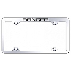 Automotive Gold License Plate Frame - Silver Stainless Steel - TFWRNGEC